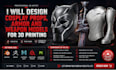design cosplay props, armor and weapon models for 3d printing