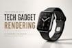 create photorealistic tech gadget rendering, ecommerce blender product mockup