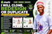 clone redesign duplicate shopify store gampages pagefly professionally