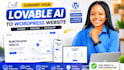 clone or redesign lovable ai website to wordpress, elementor, gutenberg, kadence