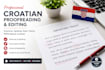 proofread and edit croatian documents