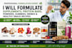 formulate supplement, protein bars, powders, gummies, drinks, and snacks recipes