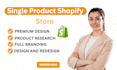 do single product shopify store design one product dropshipping website