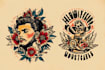 draw aesthetic old school tattoo design