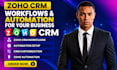 zoho CRM workflows, automation setup, CRM customization, zoho automation
