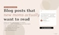 write baby and parenting blog posts that help new moms