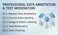 do expert data annotation, data labeling and text moderation
