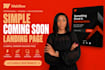 design and develop a simple coming soon landing page website in webflow