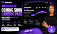 design and develop a simple coming soon landing page website in webflow