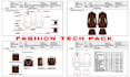 create professional technical flat sketch and fashion tech packs