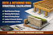 residential structural engineering calculation deck and retaining wall analysis