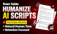humanize ai content, rewrite text and fix ai content