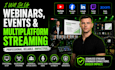 setup webinar, virtual event, multistream with streamyard or obs studio