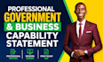 write and design government capability statement business capability statement
