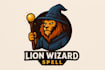 create lion wizard spell mascot logo with text with any file
