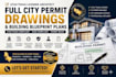 do full city permit drawings set building permit utah, texas licensed architect