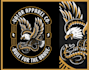 design retro eagle snake badge logo design