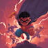 illustrate a superhero comic cover art