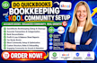 do quickbooks bookkeeping and skool community setup