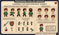 2d pixel art reference sheet and pixel character reference sheet