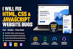 fix HTML, CSS, and javascript bugs