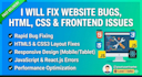 fix website bugs, html css issues and frontend development