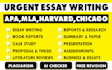 do essay writing, report and paper, case study, research and summary