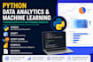do python data analysis, machine learning, eda, dashboard and report writing