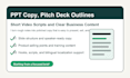 write pitch deck copy PPT outlines and short video scripts