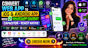 convert html webapp to ios android app whatsapp chatbot with capacitor react js