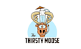 design cartoon thirsty moose drink beach logo