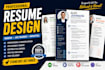 make a professional resume design and cv design