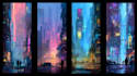 make stunning cyberpunk city illustrations