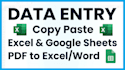 do fast and accurate data entry, excel, copy paste, PDF conversion