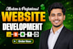 do custom website development as full stack developer, front end developer