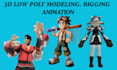 model rig animate 3d retro low poly character psx ps1 ps2 n64 y2k style