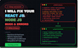 fix your react js or node js bug within 2 hours