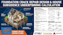 do foundation crack repair design, house subsidence underpinning calculation