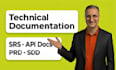 write srs, API documentation, and software technical documentation