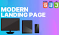 create a landing page with HTML CSS js