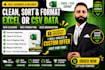 clean sort and format excel or CSV data