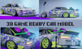 design game ready 3d car model fivem gta rigged low poly car racing car asset