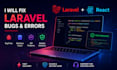 fix laravel bugs, 500 errors, API and database issues