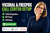 setup vicidial, twilio, sip trunk, linode, and freepbx call center phone system