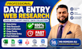 do data entry, web research and lead generation