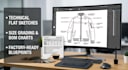 create a professional apparel tech pack and flat sketch