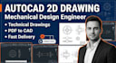 create professional creo 2d mechanical drawings