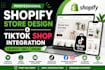 create a professional shopify store facebook and tiktok shop