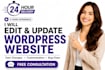 edit, modify, update and customize your wordpress website within 24 hours