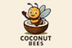 do a unique coconut bees mascot logo design for your brand